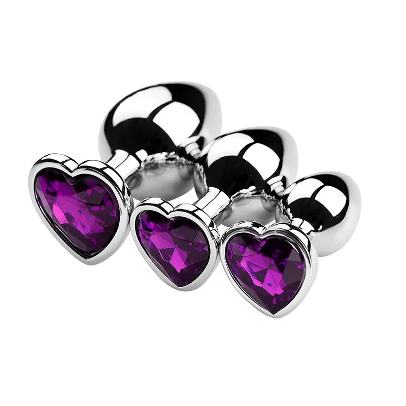 3 Size/set Metal Anal Plug for Women Men Couples Butt Plug Butt Toy Adult Game Masturbator Anal S/M/L Diamond Sex Toy for Adult
