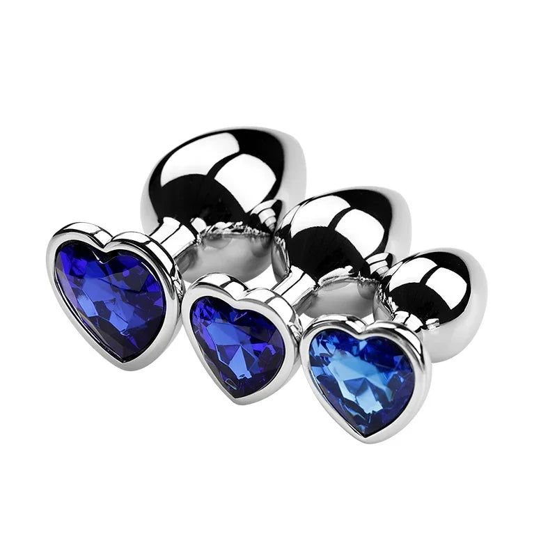 3 Size/set Metal Anal Plug for Women Men Couples Butt Plug Butt Toy Adult Game Masturbator Anal S/M/L Diamond Sex Toy for Adult