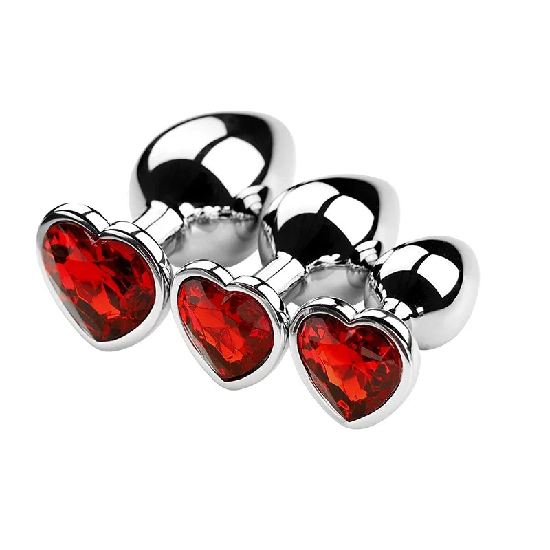 3 Size/set Metal Anal Plug for Women Men Couples Butt Plug Butt Toy Adult Game Masturbator Anal S/M/L Diamond Sex Toy for Adult