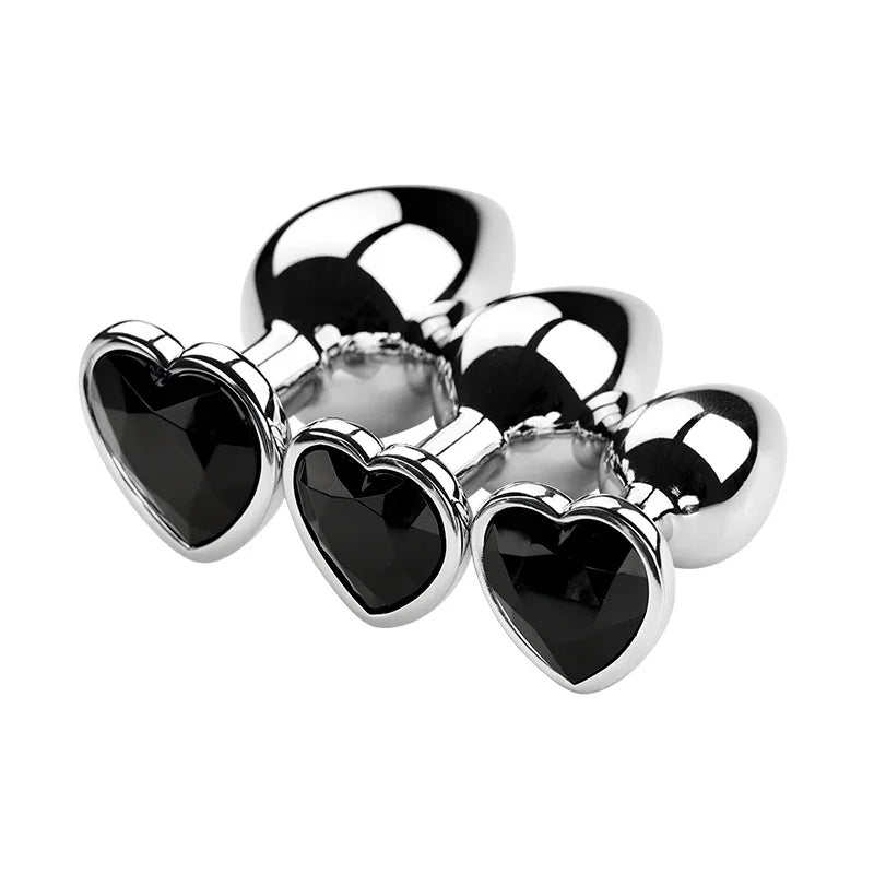 3 Size/set Metal Anal Plug for Women Men Couples Butt Plug Butt Toy Adult Game Masturbator Anal S/M/L Diamond Sex Toy for Adult