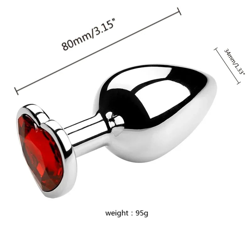 3 Size/set Metal Anal Plug for Women Men Couples Butt Plug Butt Toy Adult Game Masturbator Anal S/M/L Diamond Sex Toy for Adult